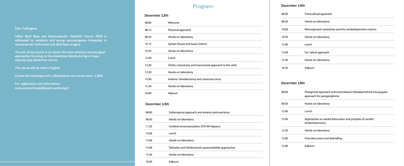 International skull base and vascular dissection course